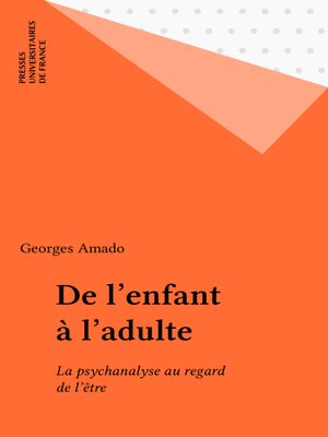 cover image of De l'enfant à l'adulte